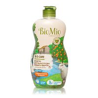 Экологичное средство для мытья посуды, овощей и фруктов BioMio Bio-Care (с эфирным маслом мандарина и экстрактом хлопка), 450 мл.